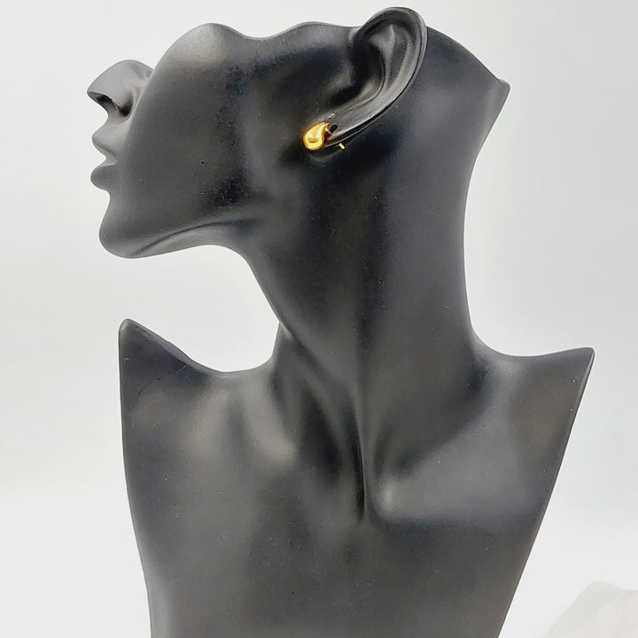 21K حلق لوزة برغي-مجوهرات الشيخ سعيد-Saeed Jewelry 