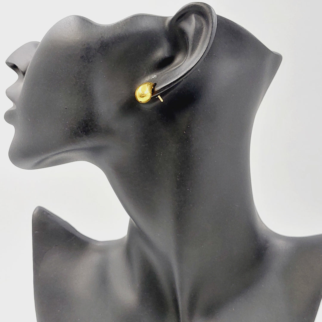 Screw Almond Earrings Made of 21K Gold by Saeed Jewelry 