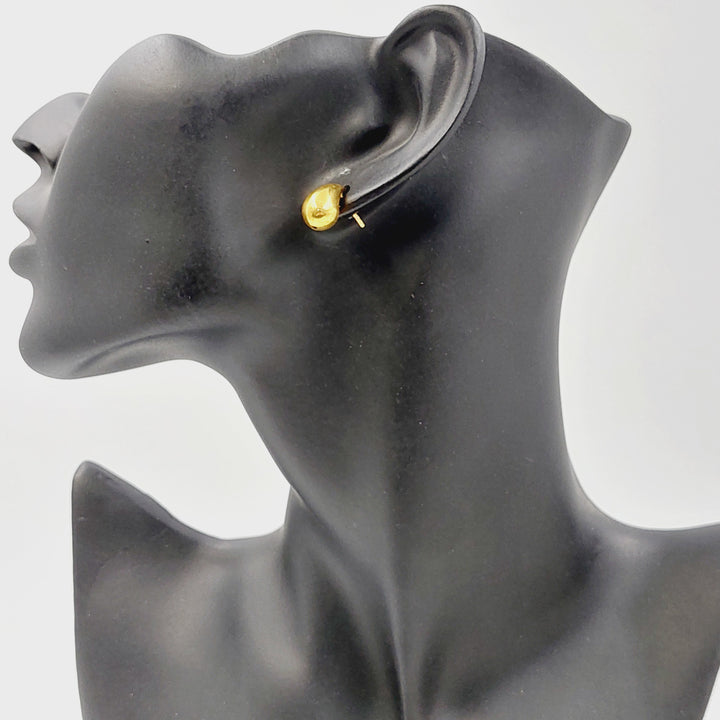 Screw Almond Earrings Made of 21K Gold by Saeed Jewelry 