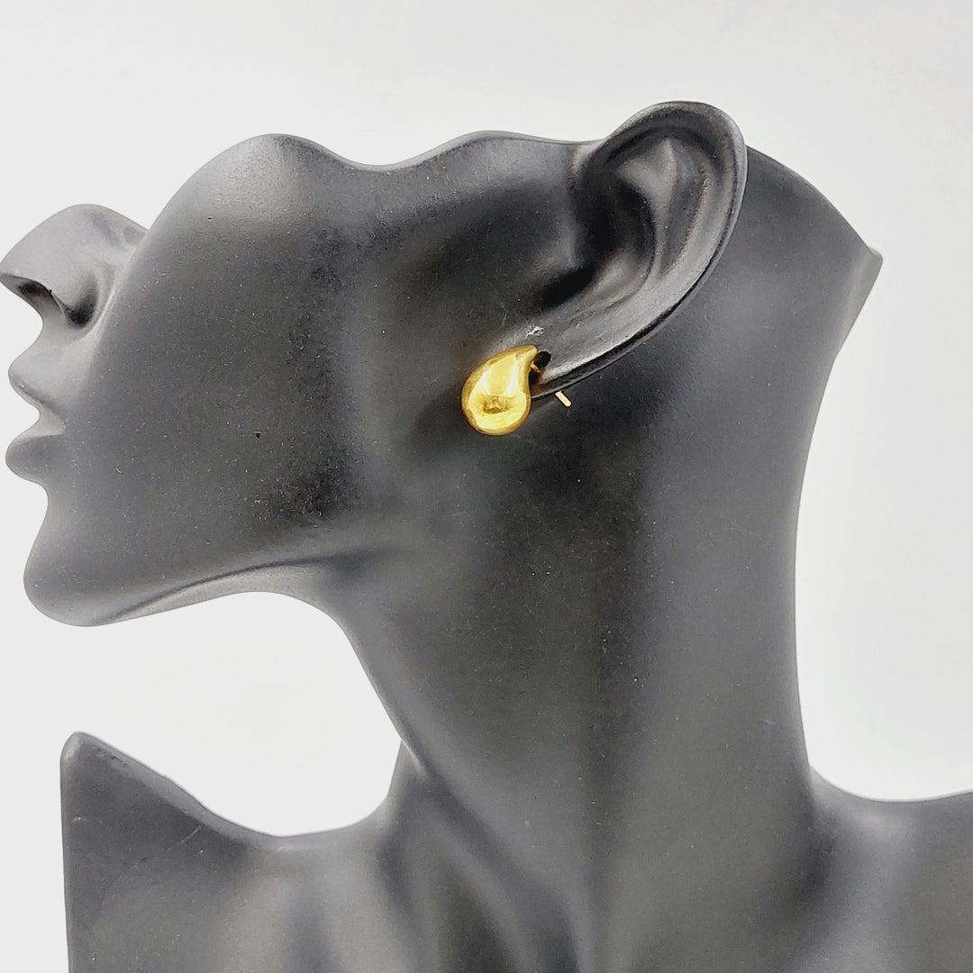 Screw Almond Earrings Made of 21K Gold by Saeed Jewelry 