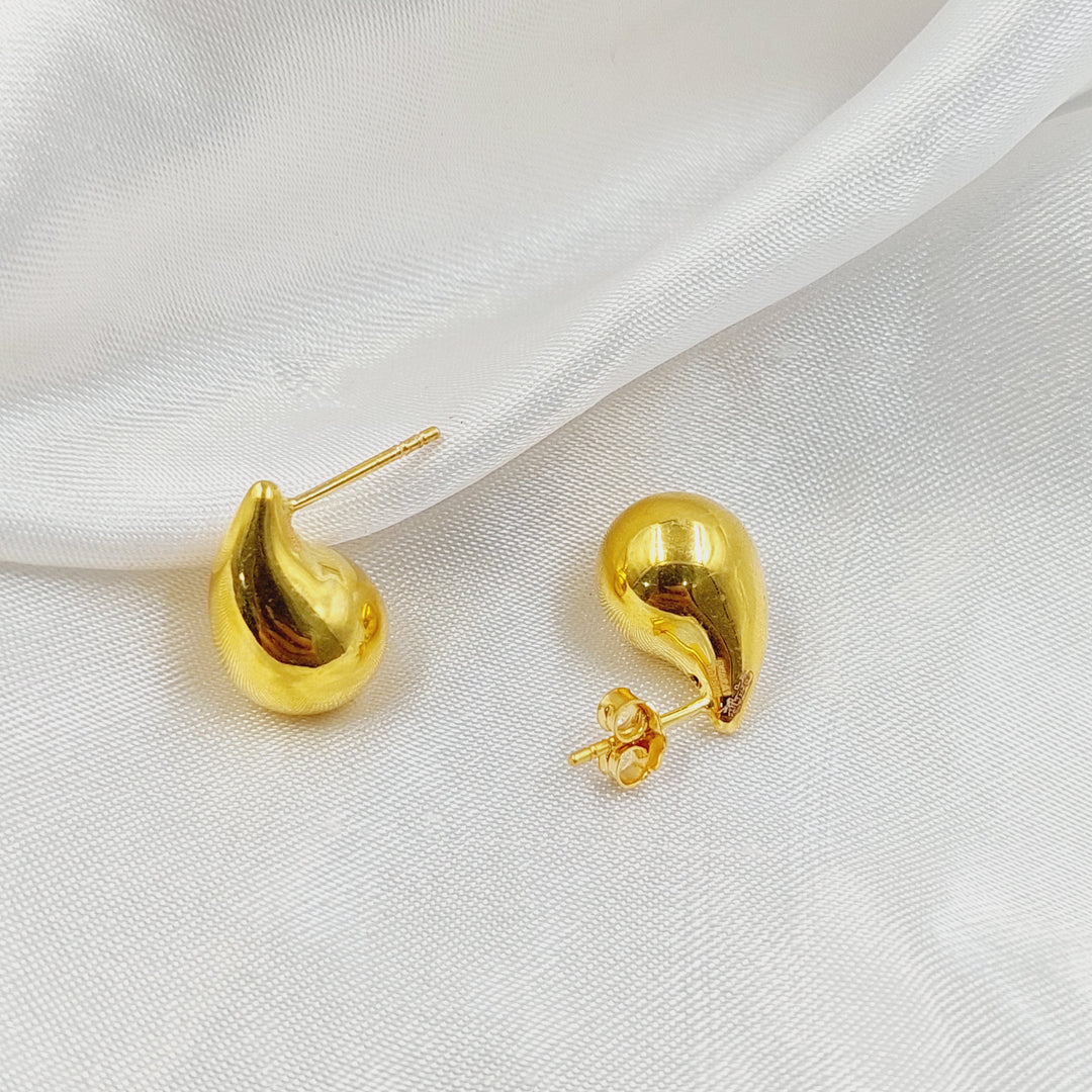 Screw Almond Earrings Made of 21K Gold by Saeed Jewelry 