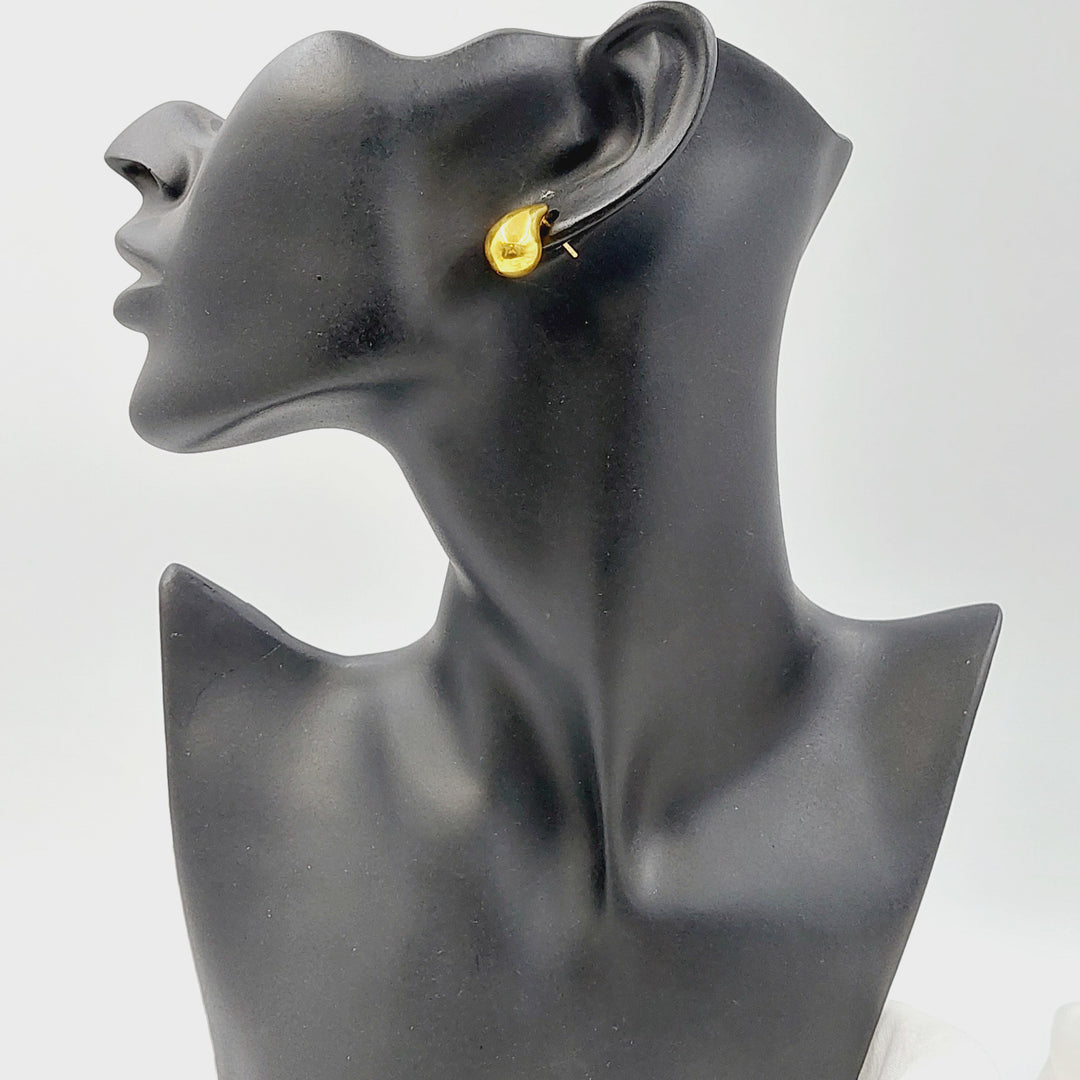 Screw Almond Earrings Made of 21K Gold by Saeed Jewelry 