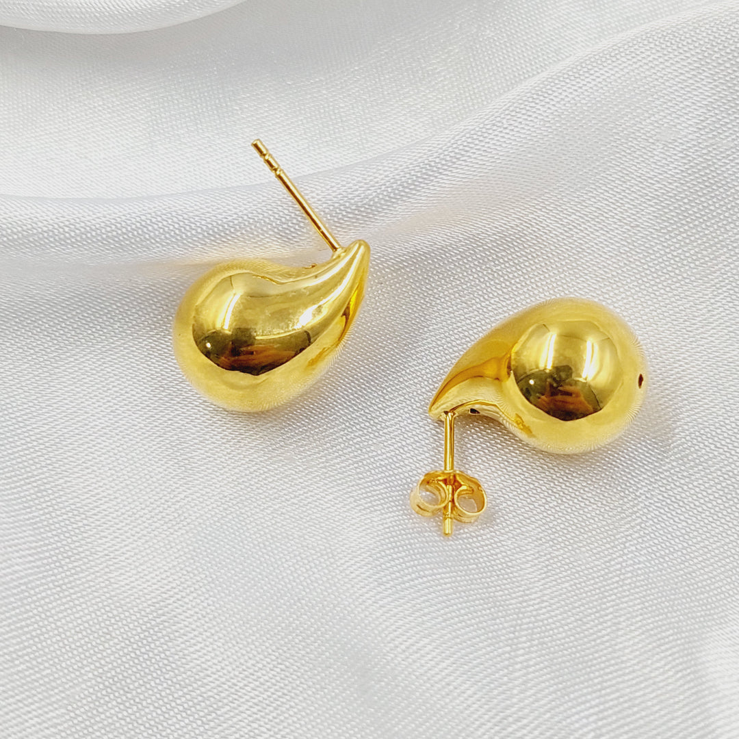 Screw Almond Earrings Made of 21K Gold by Saeed Jewelry 