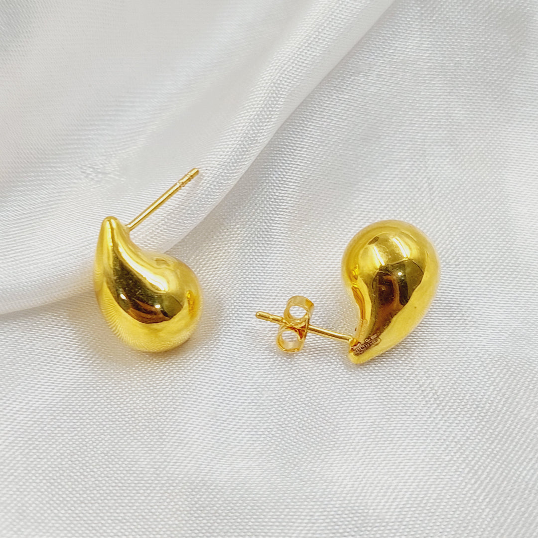 Screw Almond Earrings Made of 21K Gold by Saeed Jewelry 