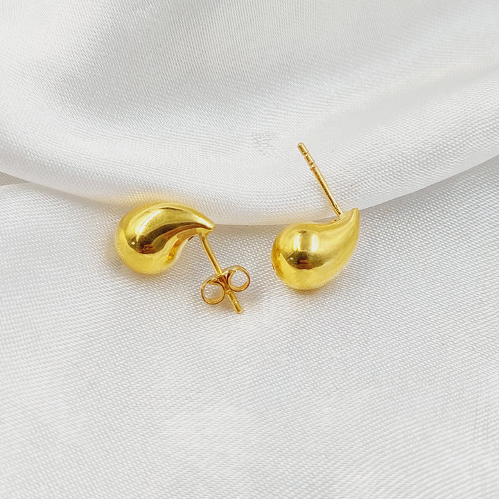 21K حلق لوزة برغي-مجوهرات الشيخ سعيد-Saeed Jewelry 