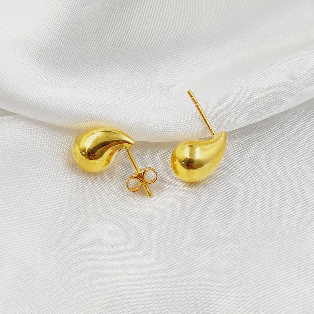 21K حلق لوزة برغي-مجوهرات الشيخ سعيد-Saeed Jewelry 