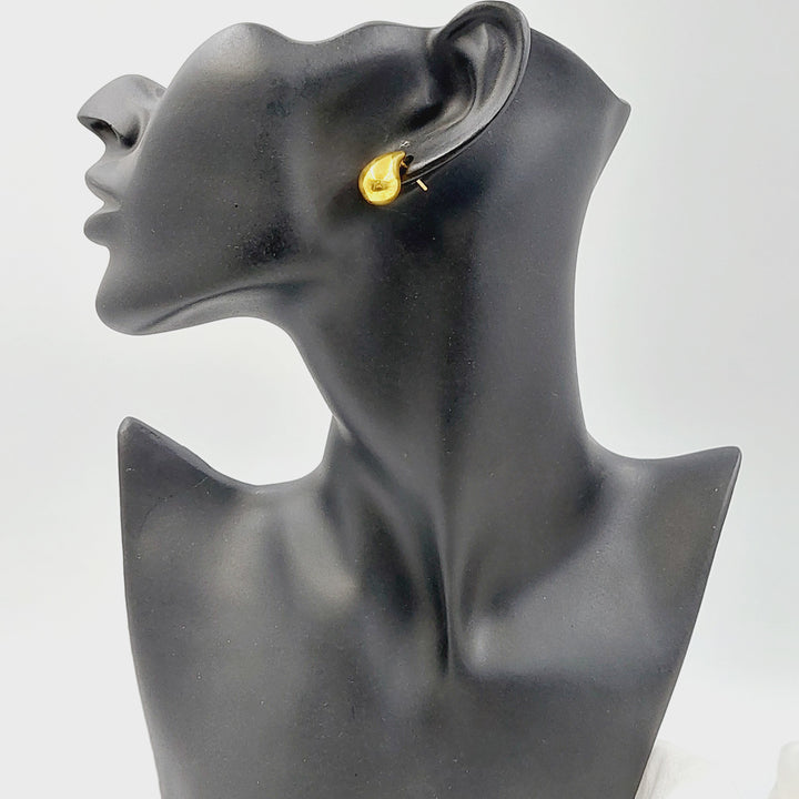 Screw Almond Earrings Made of 21K Gold by Saeed Jewelry 
