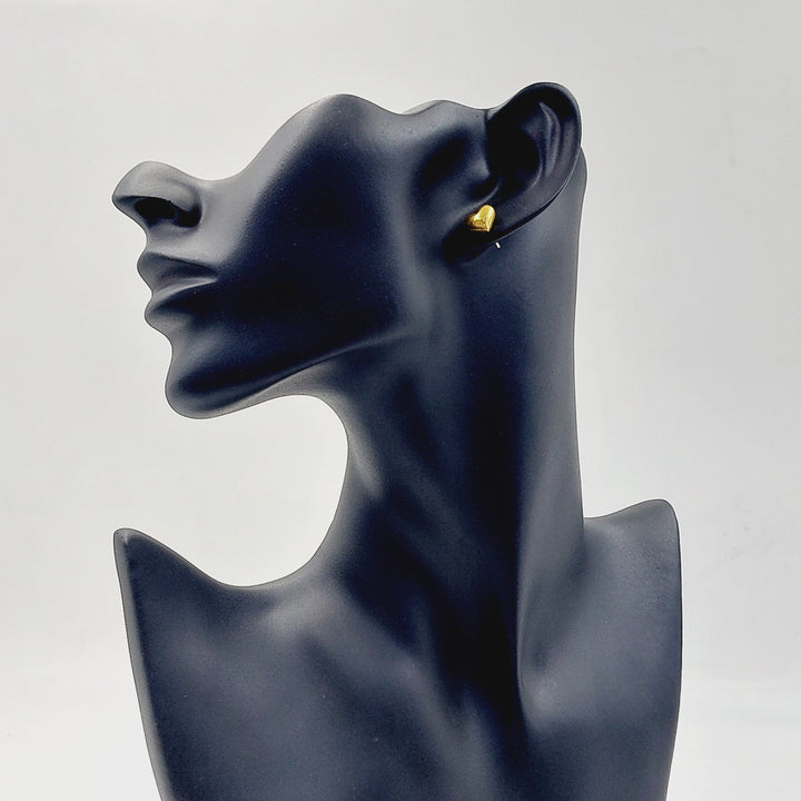 Screw Heart Earrings Made of 21K Gold by Saeed Jewelry 
