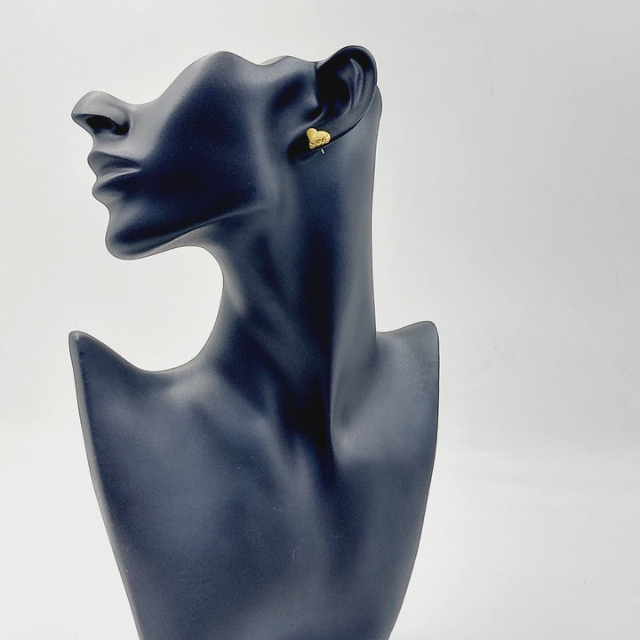 Screw Heart Earrings Made of 21K Gold by Saeed Jewelry 