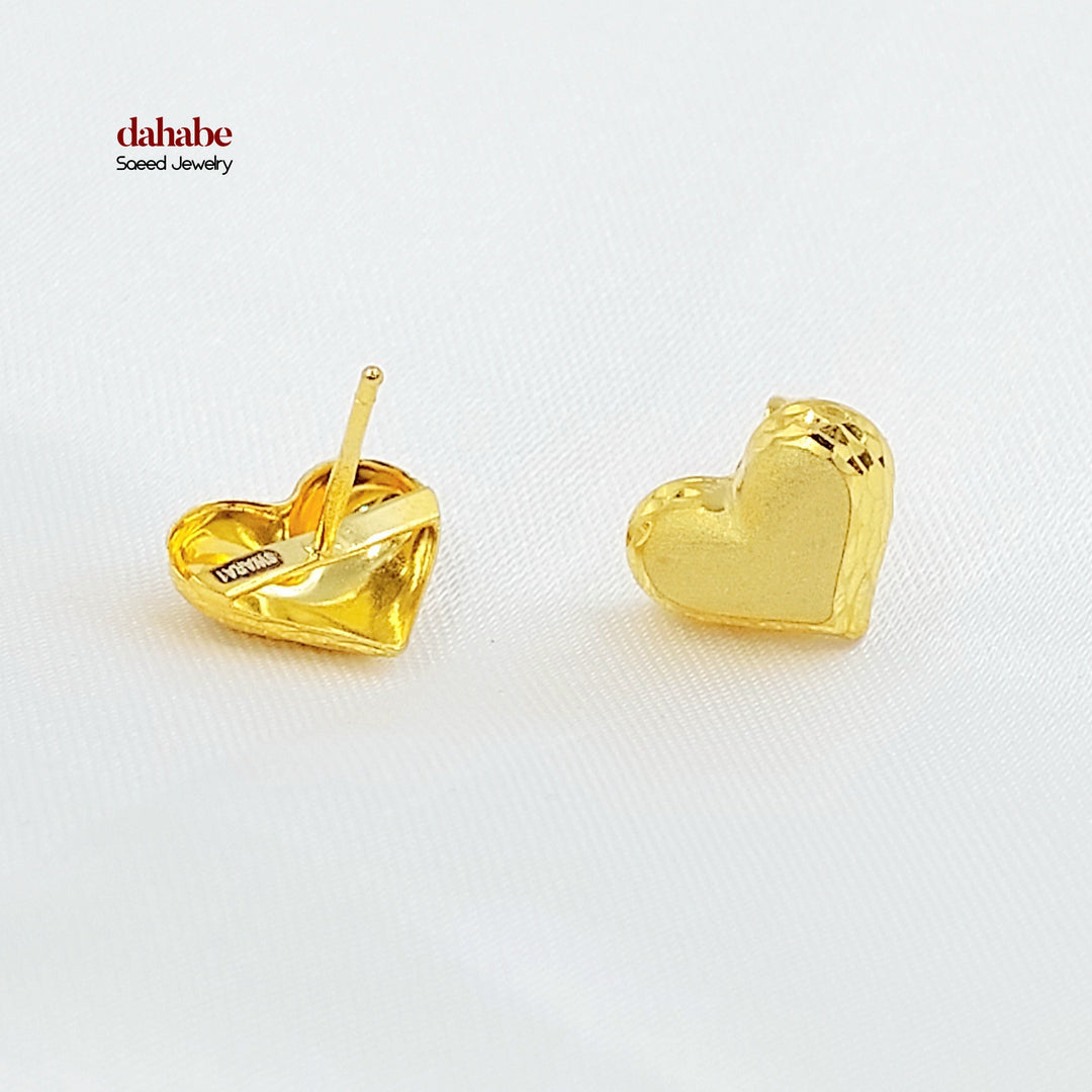 21K حلق قلب برغي-مجوهرات الشيخ سعيد-Saeed Jewelry 