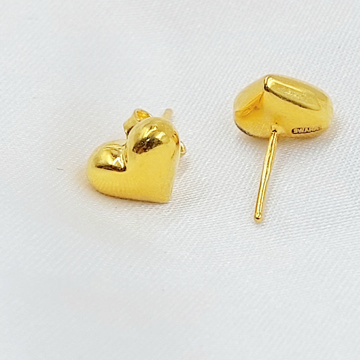 Screw Heart Earrings Made of 21K Gold by Saeed Jewelry 