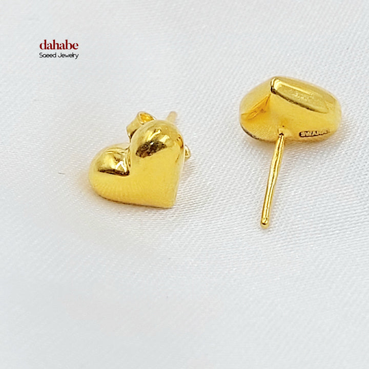 21K حلق قلب برغي-مجوهرات الشيخ سعيد-Saeed Jewelry 