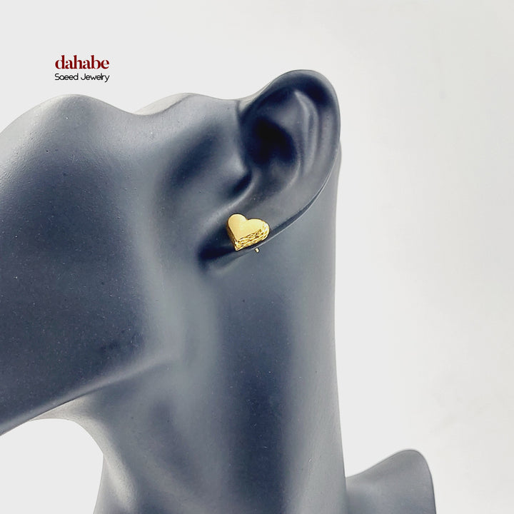 21K حلق قلب برغي-مجوهرات الشيخ سعيد-Saeed Jewelry 