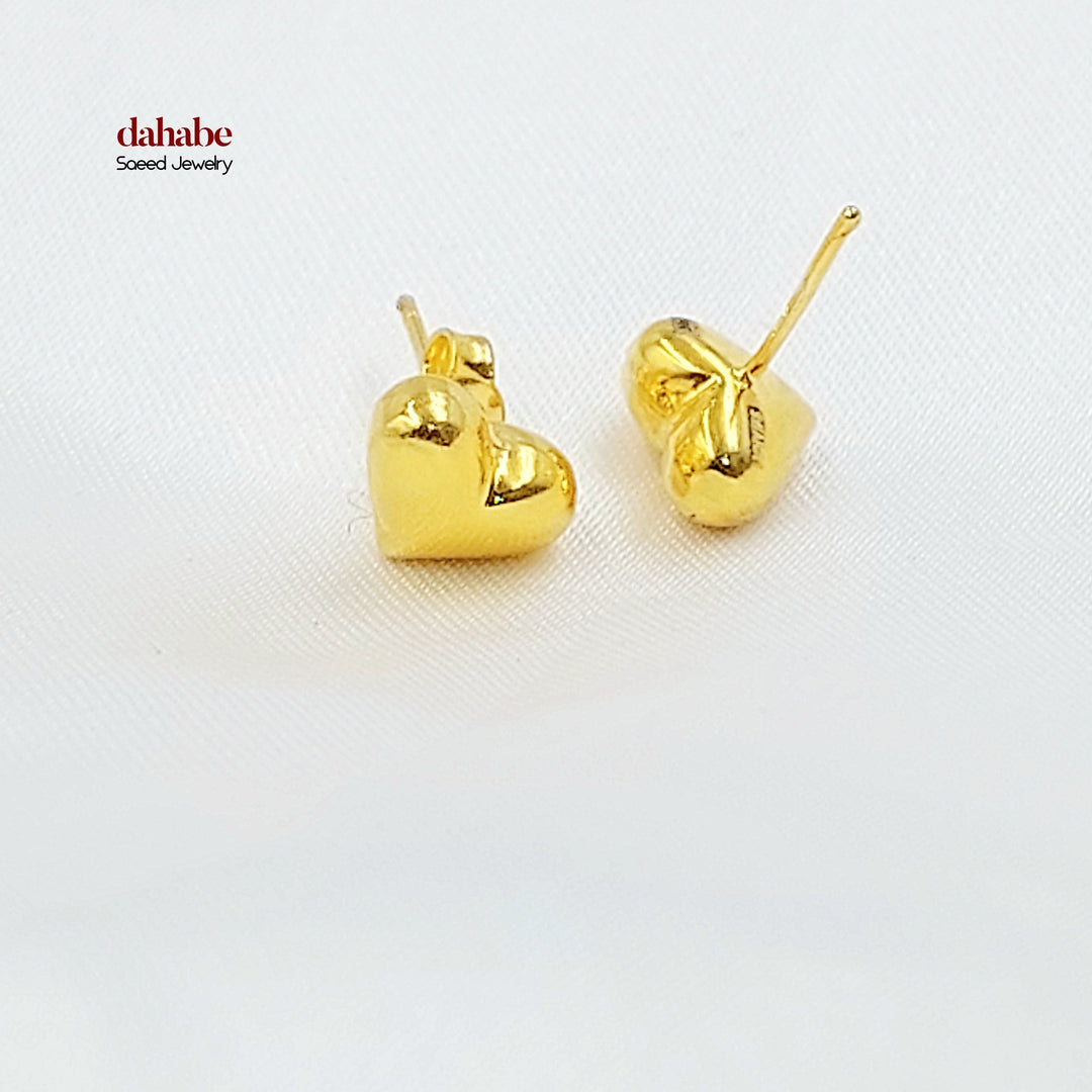 21K حلق قلب برغي-مجوهرات الشيخ سعيد-Saeed Jewelry 