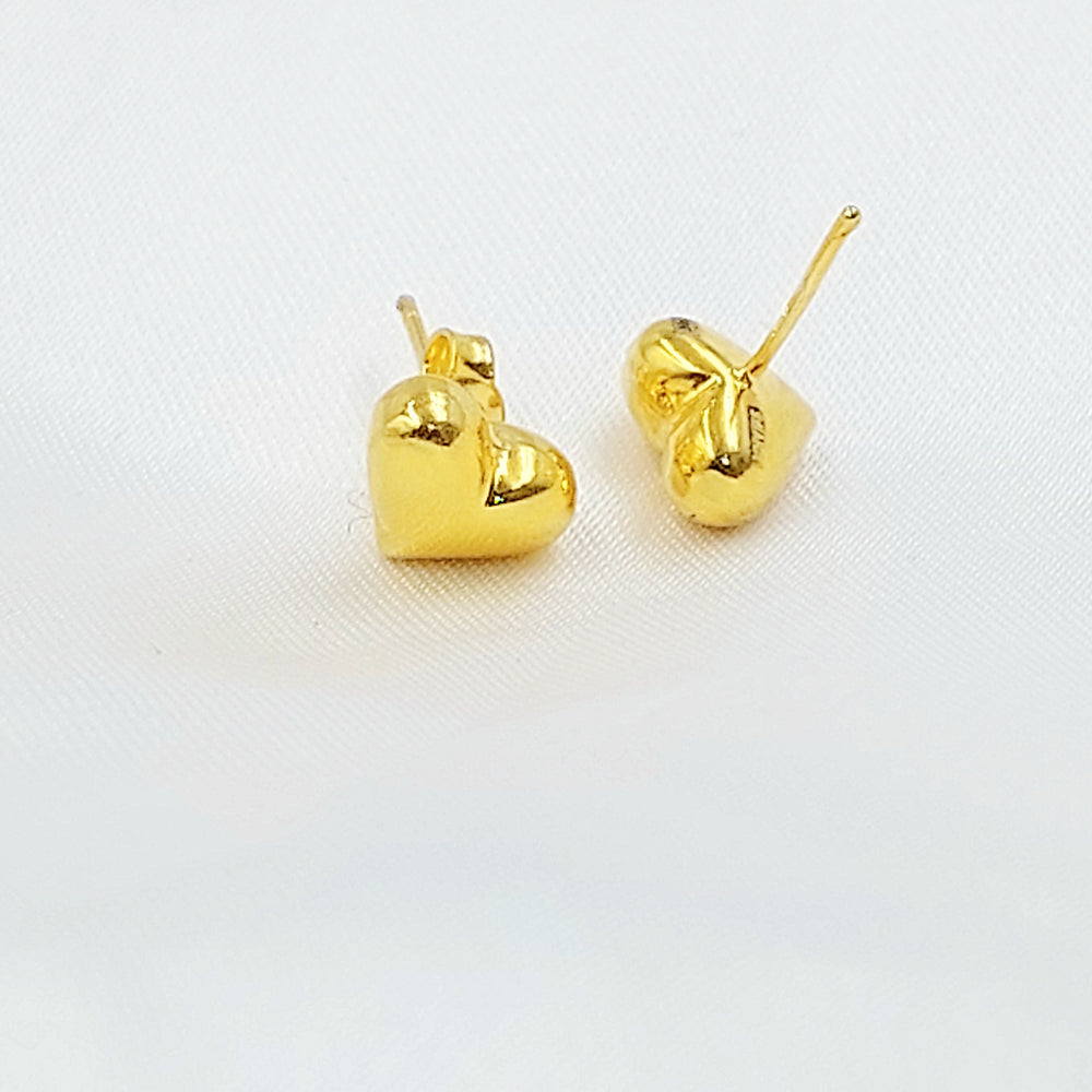 Screw Heart Earrings Made of 21K Gold by Saeed Jewelry 
