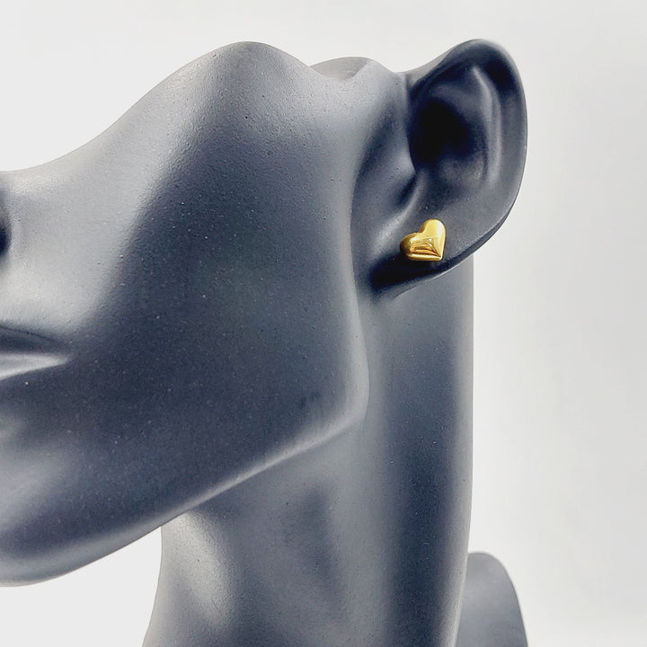 Screw Heart Earrings Made of 21K Gold by Saeed Jewelry 