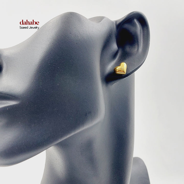 21K حلق قلب برغي-مجوهرات الشيخ سعيد-Saeed Jewelry 