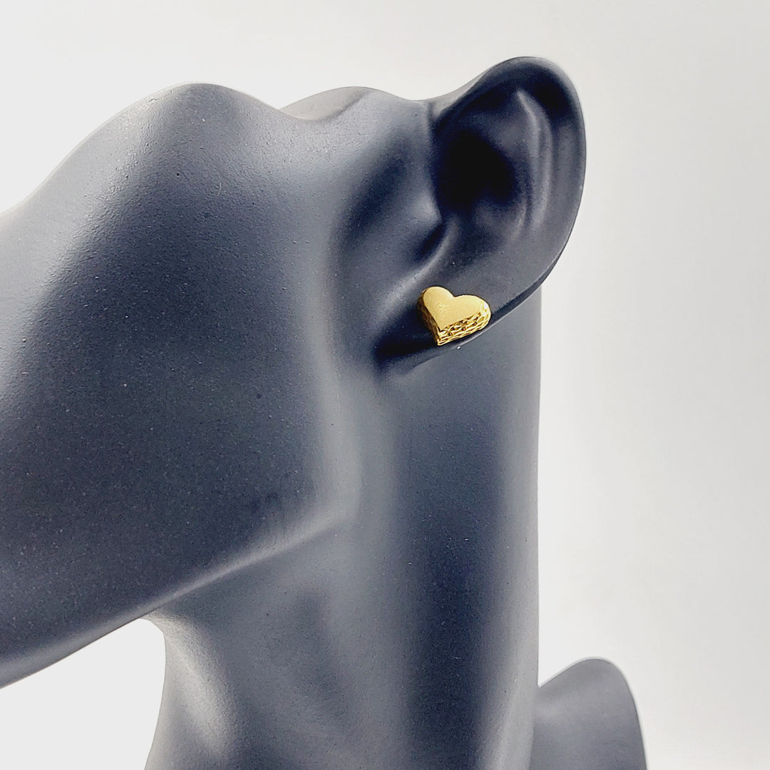 21K حلق قلب برغي-مجوهرات الشيخ سعيد-Saeed Jewelry 