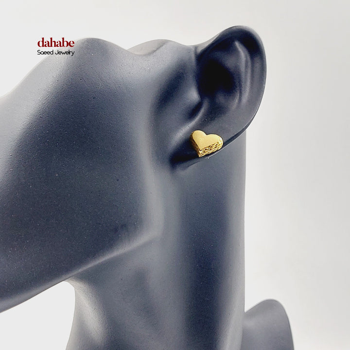 21K حلق قلب برغي-مجوهرات الشيخ سعيد-Saeed Jewelry 