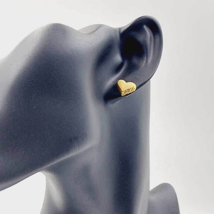 Screw Heart Earrings Made of 21K Gold by Saeed Jewelry 