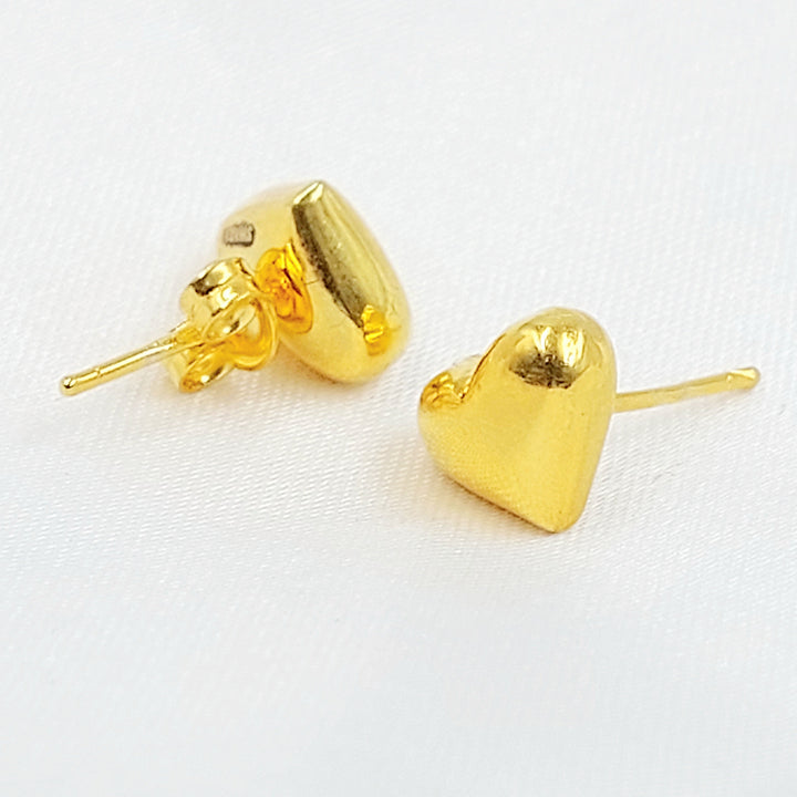 Screw Heart Earrings Made of 21K Gold by Saeed Jewelry 