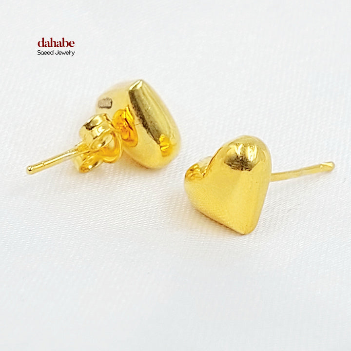 21K حلق قلب برغي-مجوهرات الشيخ سعيد-Saeed Jewelry 