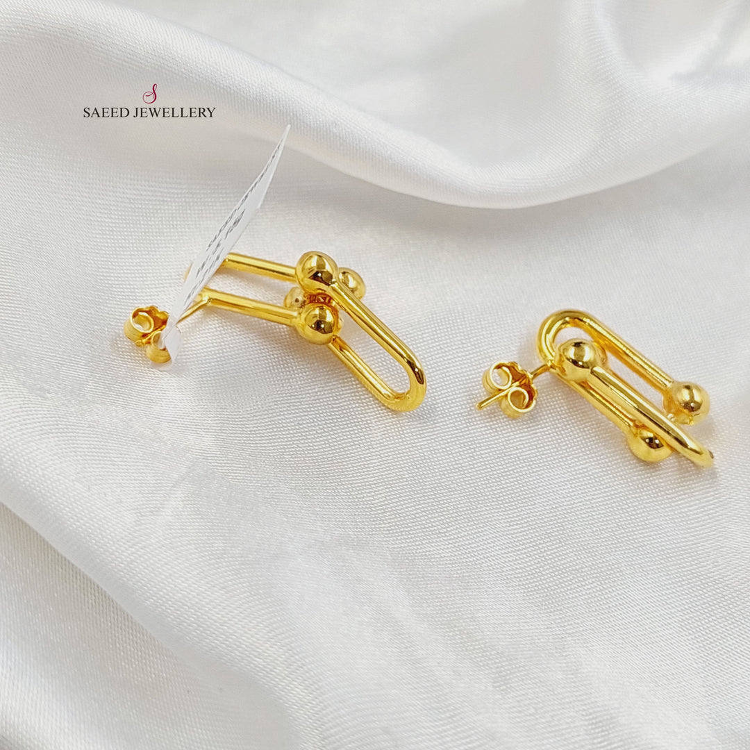 Screw Paperclip Earrings Made of 21K Gold by Saeed Jewelry 
