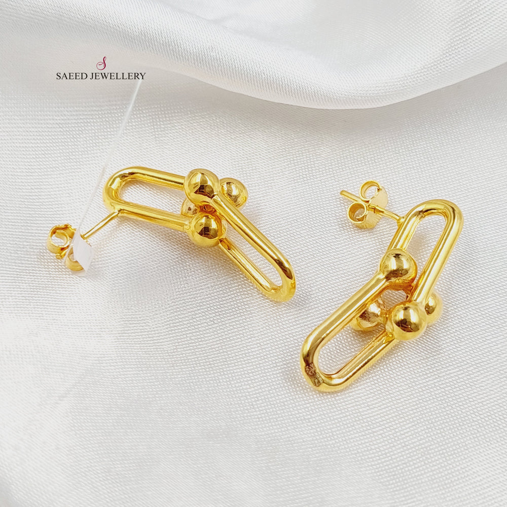 Screw Paperclip Earrings Made of 21K Gold by Saeed Jewelry 