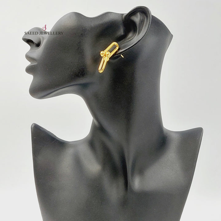 Screw Paperclip Earrings Made of 21K Gold by Saeed Jewelry 