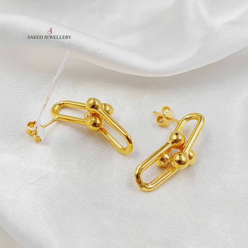Screw Paperclip Earrings Made of 21K Gold by Saeed Jewelry 