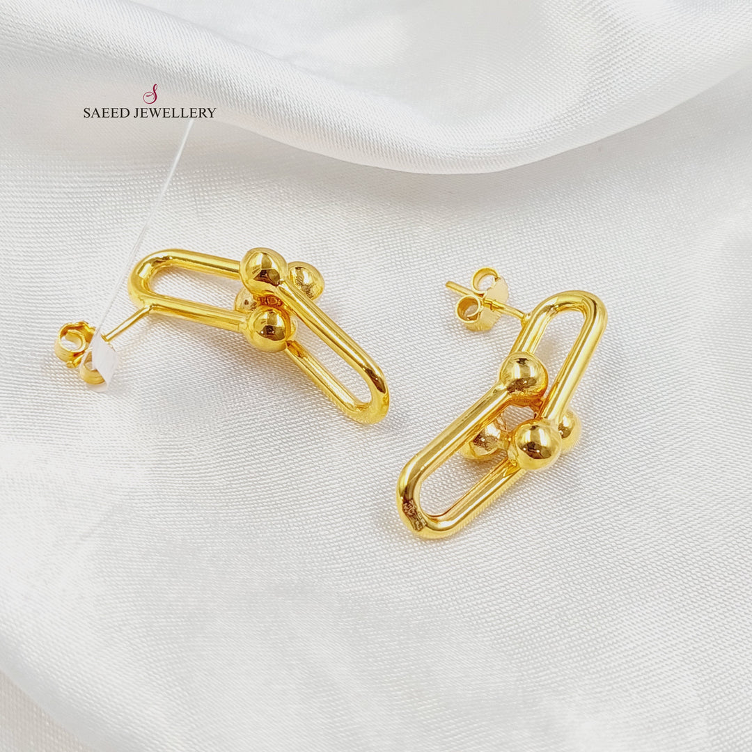 Screw Paperclip Earrings Made of 21K Gold by Saeed Jewelry 