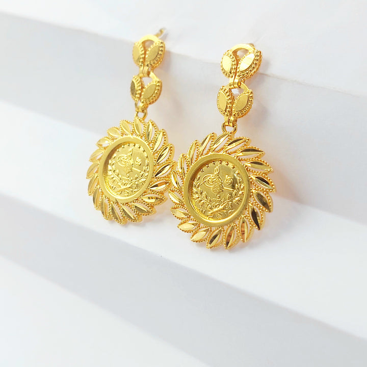 21K حلق رشادي برغي-مجوهرات الشيخ سعيد-Saeed Jewelry 