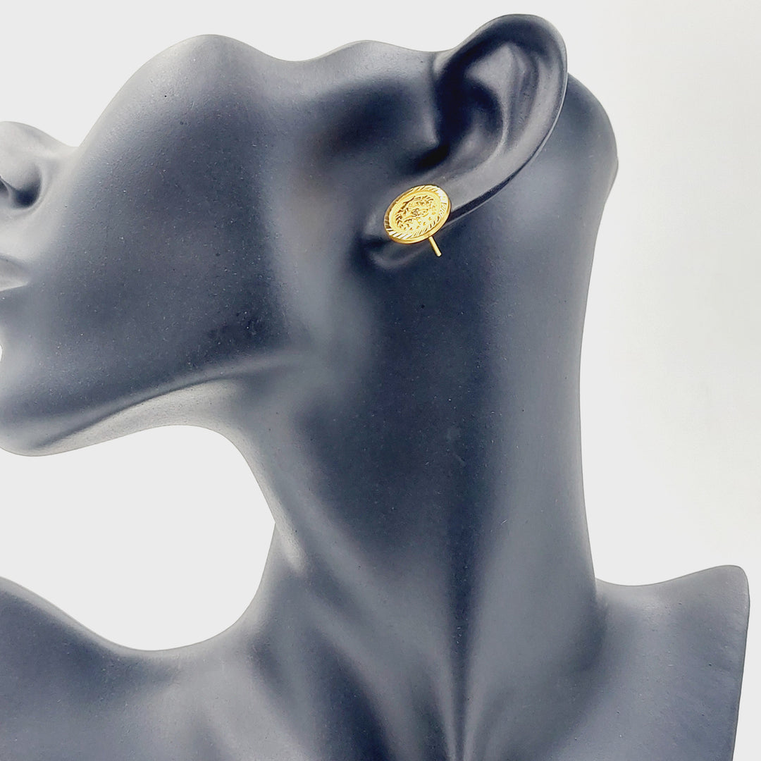 Screw Rashadi Earrings Made of 21K Gold by Saeed Jewelry 