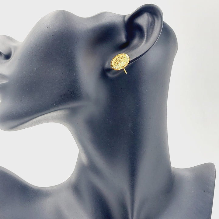 Screw Rashadi Earrings Made of 21K Gold by Saeed Jewelry 