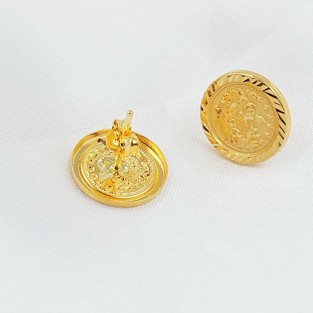 Screw Rashadi Earrings Made of 21K Gold by Saeed Jewelry 