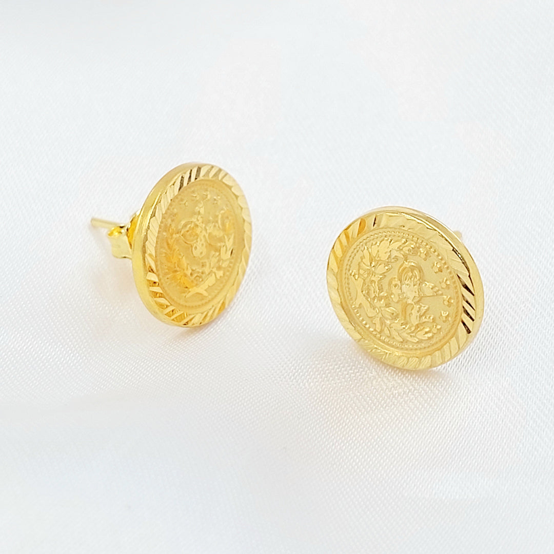 Screw Rashadi Earrings Made of 21K Gold by Saeed Jewelry 