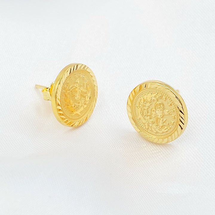 Screw Rashadi Earrings Made of 21K Gold by Saeed Jewelry 