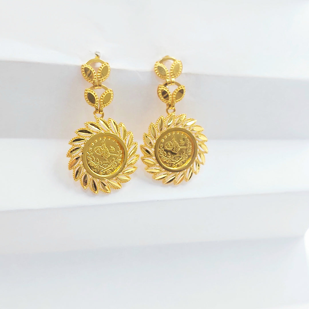 21K حلق رشادي برغي-مجوهرات الشيخ سعيد-Saeed Jewelry 