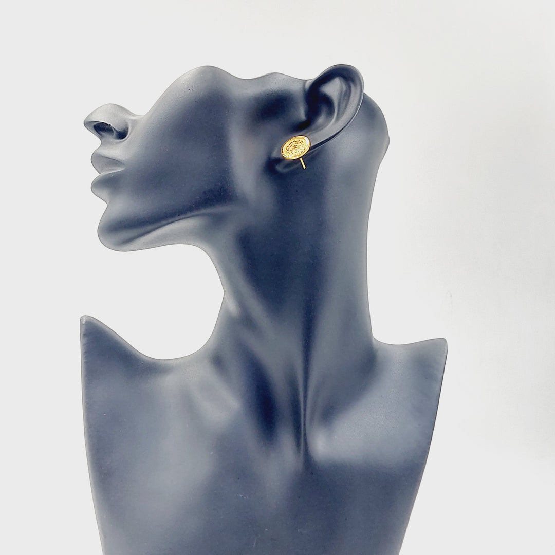 Screw Rashadi Earrings Made of 21K Gold by Saeed Jewelry 