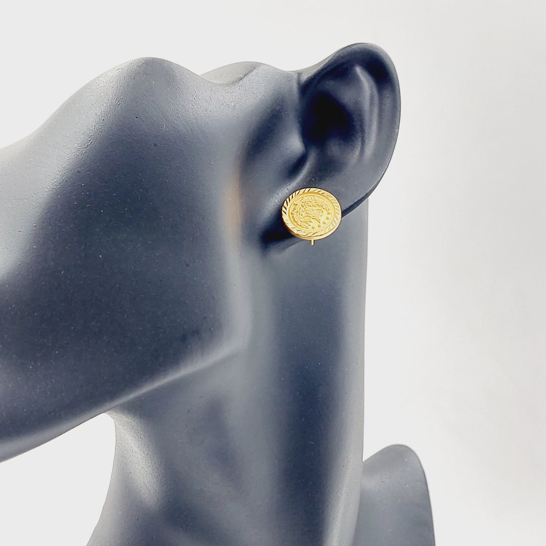 Screw Rashadi Earrings Made of 21K Gold by Saeed Jewelry 