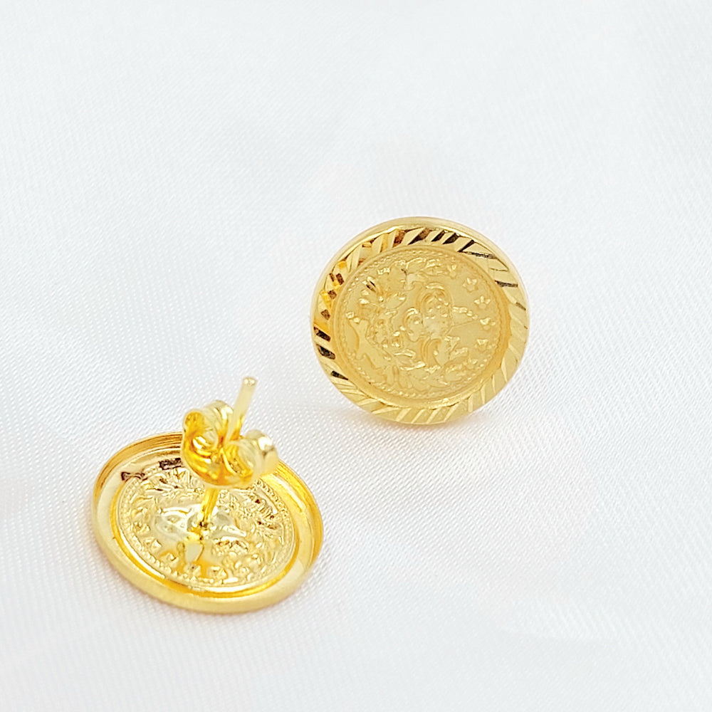 Screw Rashadi Earrings Made of 21K Gold by Saeed Jewelry 