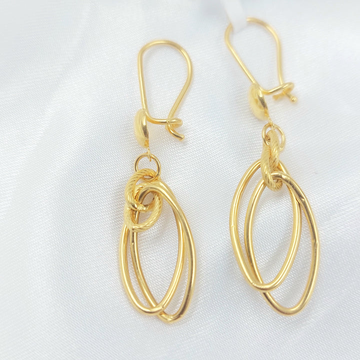 Shankle Earrings Made of 21K Gold by Saeed Jewelry 