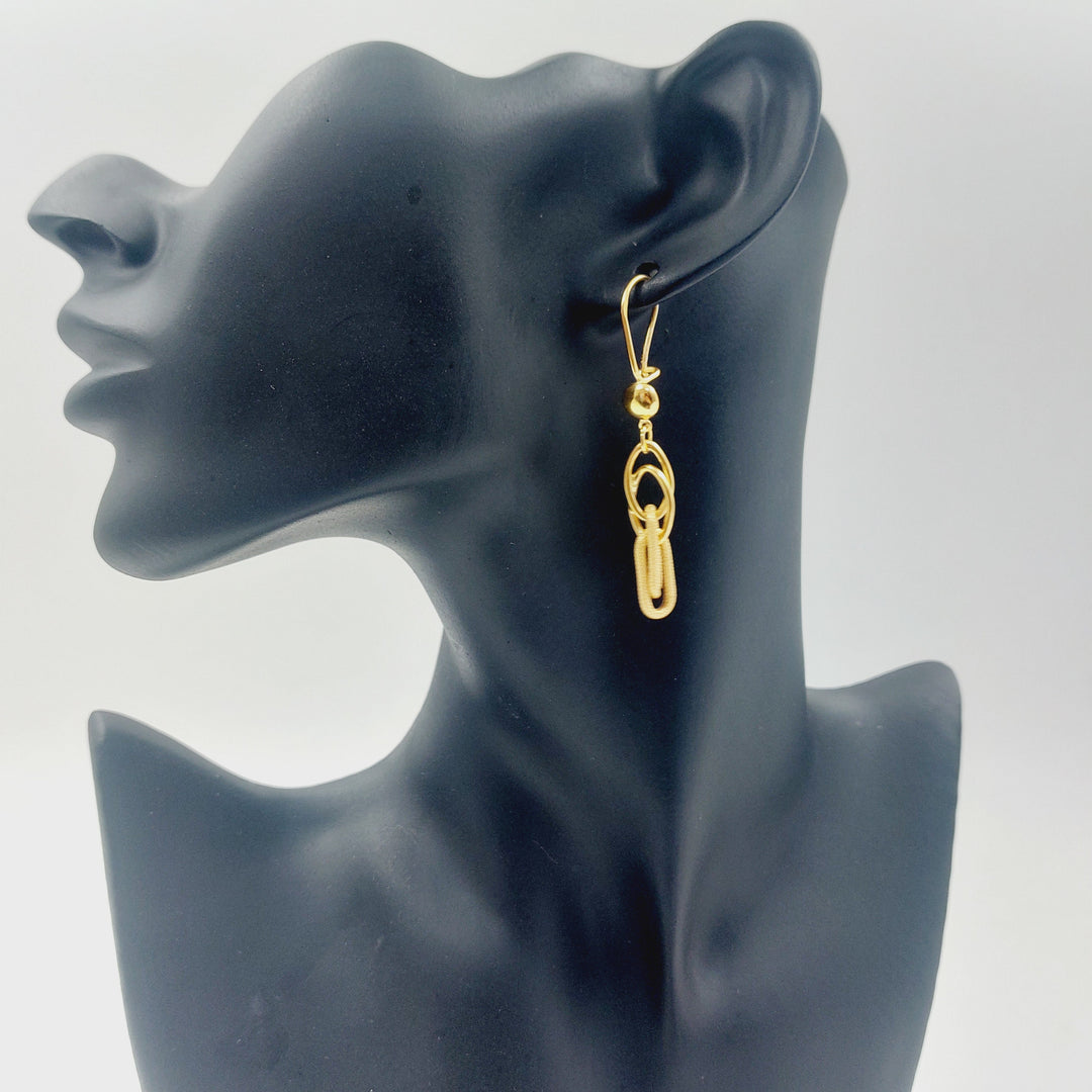Shankle Earrings Made of 21K Gold by Saeed Jewelry 