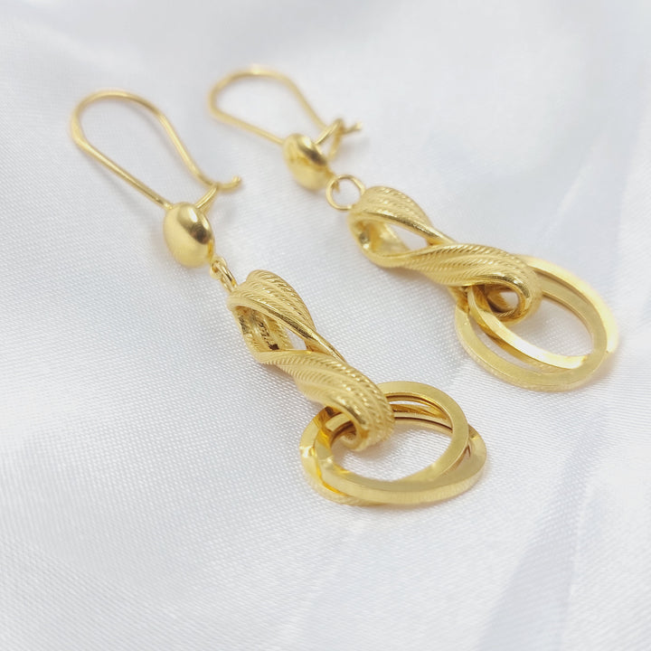 Shankle Earrings Made of 21K Gold by Saeed Jewelry 
