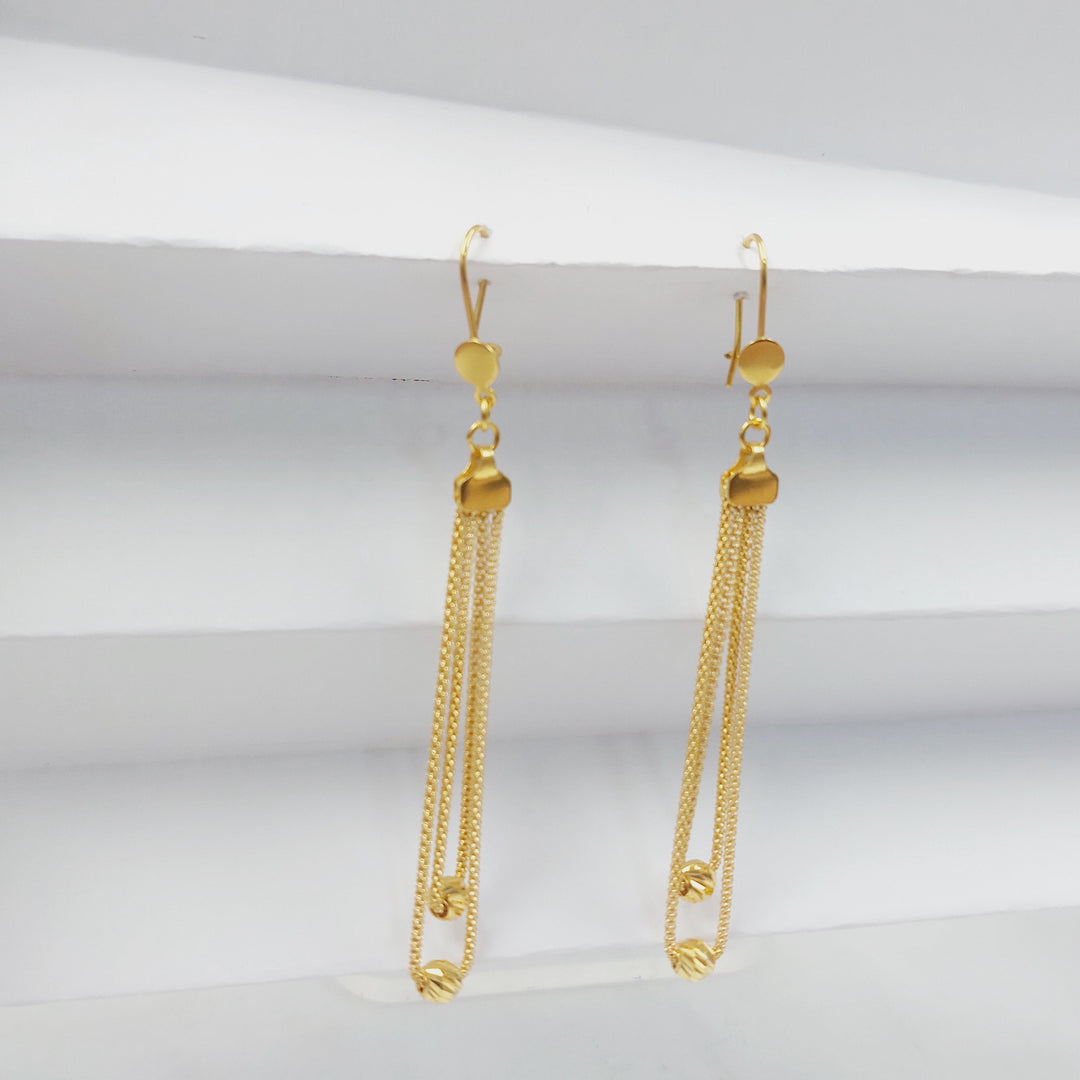 Shankle Fancy Earrings Made of 21K Gold by Saeed Jewelry 