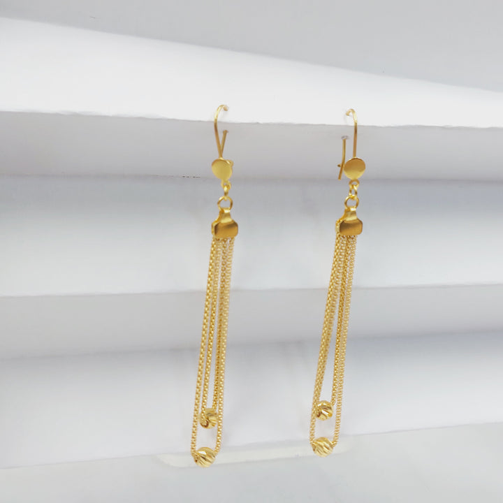 Shankle Fancy Earrings Made of 21K Gold by Saeed Jewelry 