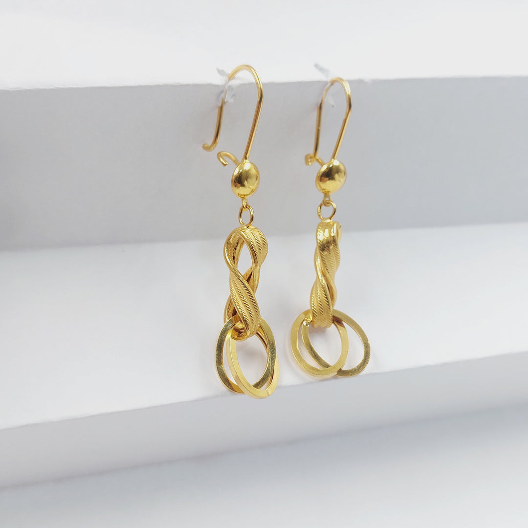 Shankle Earrings Made of 21K Gold by Saeed Jewelry 