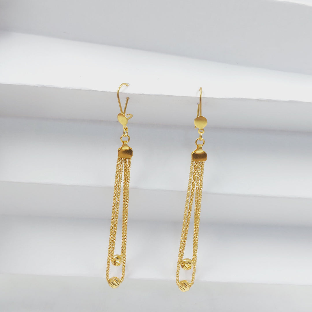 Shankle Fancy Earrings Made of 21K Gold by Saeed Jewelry 