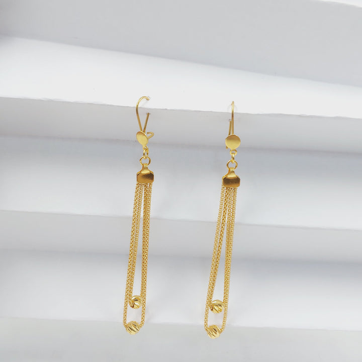 Shankle Fancy Earrings Made of 21K Gold by Saeed Jewelry 