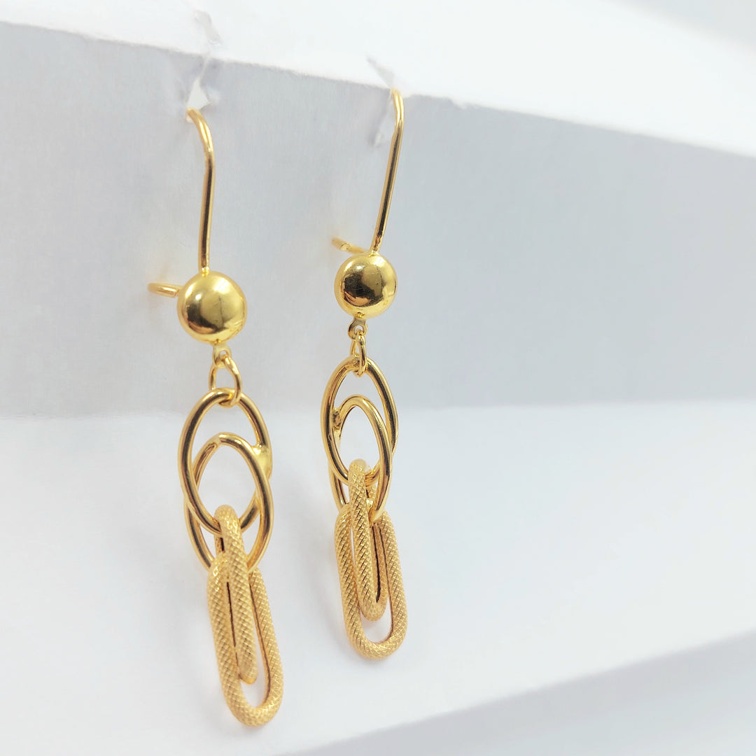 Shankle Earrings Made of 21K Gold by Saeed Jewelry 